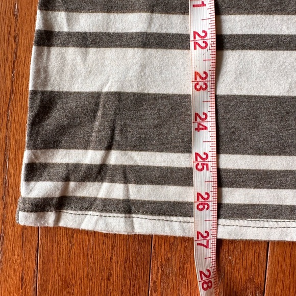 Short sleeve cream shirt with dark green stripes. Ruffled sleeves. Size small. - Picture 5 of 5